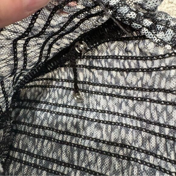 Chico’s Black & White Sheer Polkadot Tie Neck Top Size 0 (US S) - Picture 5 of 7